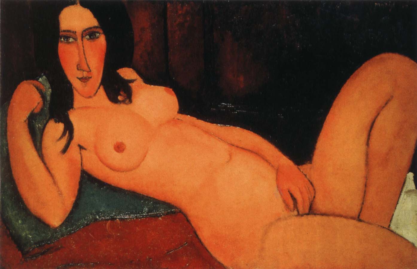 Amedeo Modigliani Reclining nude with loose hair